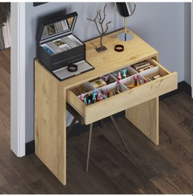 Resim Arya Novella Mode Çekmeceli Makyaj Masası Lefkas Meşe 