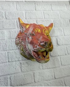 Resim Bfs Dekoratif Altın Gold Kurt Duvar Heykeli Asılabilir Hediyelik 25x19 Cm 