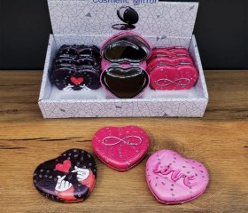 Resim River World Cep Aynası Tasarımı Kalpli Love Çok Renkli 