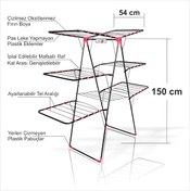 Resim Büyük Çok Katlı Pas Iz Yapmaz Çamaşır Kurutma Teli Rafı Askısı 