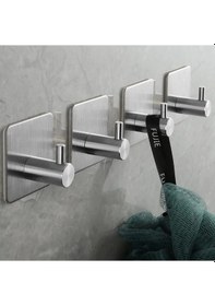Resim 2 Adet Paslanmaz Çelik Inox Banyo Askısı / Bornoz Askısı / Havlu Gümüş 