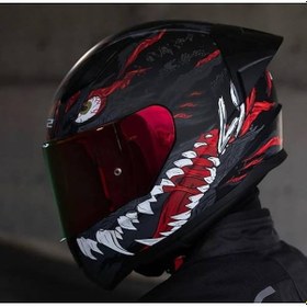 Resim Ls2 Rapıd 2 Race Kaıju Fullface Motosiklet Kaskı Kırmızı Camlı Siyah 