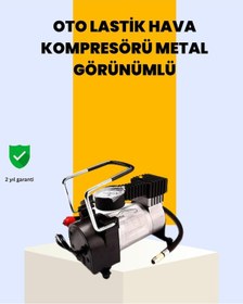 Resim Araç Çakmak Girişli Metal Hava Kompresörü 10a Güçlü Motor 