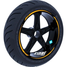 Resim Çınar Extreme Taksi Sarısı 4 Parçalı Keskin Jant Şeridi Sticker 
