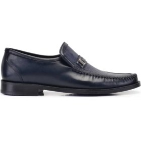 Resim Nevzat Onay Lacivert Klasik Loafer Kösele Erkek Ayakkabı -11613- 