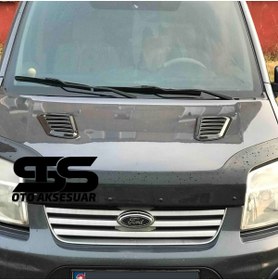 Resim STS Oto Aksesuar Ford Tourneo Connect Uyumlu Piano Black Kaput Üstü Havalandırma Izgarası 