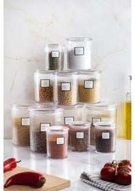 Resim 12'li Barok Yuvarlak 3 Boy Kavanoz Seti & Saklama Kabı & Erzak Kabı 4 2000 Ml, 4 1000 Ml, 4 500 Ml 