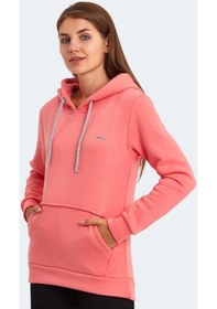 Resim Slazenger KESHIAN IN Kadın Kapüşonlu Cepli Mercan Sweatshirt 