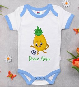 Resim Bitmeyenkartus Bk Kids Kişiye Özel Mavi Bebek Body Zıbın - Model 200 Çok Renkli 