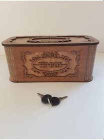 Resim Tip Box Bahşiş Tip Kutusu Ahşap Kumbara Anahtarlı Kilitli Bahşiş Için Kumbara Bahşiş Kutusu 