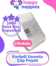 Resim Korbell 16l Uyumlu Yerli Malı Çöp Poşeti - 1 Paket - 1000 Adet Bebek Bezi Kapasitesi 