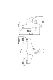 Resim Gms Rise Mix Banyo Duş Bataryası Rs220 