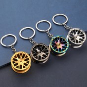 Resim Erkekler için 19 gram yaratıcı araba tekerlek merkezi modifikasyon aksesuar hediyesi, metal tekerlek merkezi anahtarlık. 