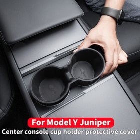 Resim 2025 Tesla Model Y için merkezi kontrol bardak tutucu, Model Y Juniper araç bardak sınırlandırıcı koruyucu kılıfı, iç mekan modifikasyon aksesuarları 
