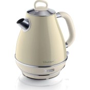 Resim Ariete Vintage 1,7 L Çelik Kablosuz Su Isıtıcı – Bej Renk, Otomatik Kapanma ve Enerji Tasarruflu Tasarım 