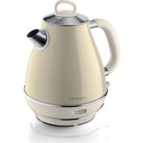 Resim Ariete Vintage 1,7 L Çelik Kablosuz Su Isıtıcı – Bej Renk, Otomatik Kapanma ve Enerji Tasarruflu Tasarım 