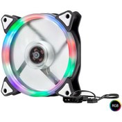 Resim RGB kasa fanı 12 cm kasa için renkli ışıklı fan 