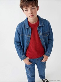 Resim LC Waikiki LCW Kids İndigo Uzun Kollu Erkek Çocuk Jean Gömlek 