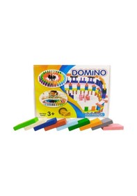 Resim Ahşap Domino Oyunu 100 Parça Eğitici Zeka Ve Denge Oyunu Renkli Domino Seti 3+ 