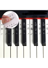 Resim Renksik Piyano Org Klavye Tuşlar İçin Nota Sticker Etiketi Akses 