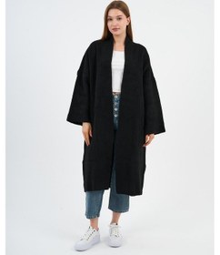 Resim Alexander Gardi Kadın Oversize Uzun Triko Hırka A91828-s Siyah 