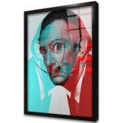 Resim Salvador Dali Glitch Çerçeveli Cam Tablo-173360 