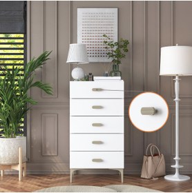 Resim Rani Mobilya Rani BE106 Şifonyer 5 Çekmeceli Yatak Odası Bebek Odası Beyaz 