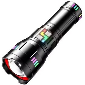 Resim F-3002 Alüminyum Tg Led Gece Şeritli Type-c Şarjlı El Feneri 
