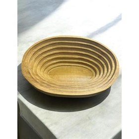 Resim Evcil Hayvan Oval Ahşap Yatak 