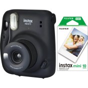 Resim Fujifilm Instax Mini 11 Siyah Fotoğraf Makinesi 10'lu Film 