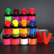 Resim 12 Renkli Floresan Toz Seti Neon Fosfor Pigment Tozu, Epoksi Reçine, Bardaklar, Sabun Yapımı, Mum, Boyama ve DIY El Sanatları için Mika Tozu, Cadılar Bayramı Süslemesi, Festival Dekoru 