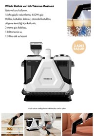 Resim Whirtz Ea-1000 Halı Yıkama Makinesi Islak Kuru Temizlik - Halı Koltuk Temizleyici - 650w Vakumlu 