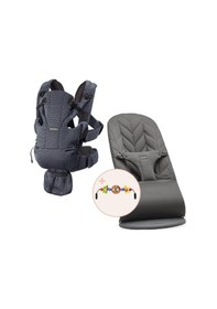 Resim Babybjörn 2'li Set Oyuncaklı Bliss Ana Kucağı Petal Woven & Kanguru Move Mesh Anthracite 