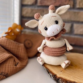 Resim Amigurumi Benekli Zürafa Deluxe Bebek Seti - Yapboz Zürafa 
