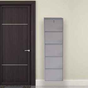 Resim Gri Kilitli Metal Ayakkabılık MAC5 - 5 Kapaklı - 50X15X169 h 