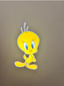 Resim Tweety Araçlar İçin Pilli Yapıştırmalı Kapı Altı Led Logo-Projektör 