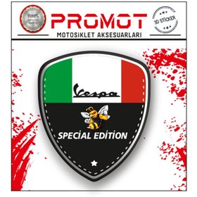 Resim PROMOT Sticker VESPA MOTORSİKLET 3D DAMLA LOGO 2 Lİ STİCKER 17 