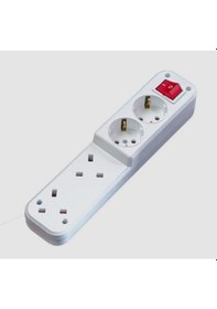 Resim 4'lü Anahtarlı 2+2 Türk+ingiliz Klemensli Grup Priz 