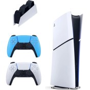 Resim Sony Playstation 5 Slim Digital 825 GB + Şarj Istasyonu + 2. Mavi Dualsense Ithalatçı Garantili 