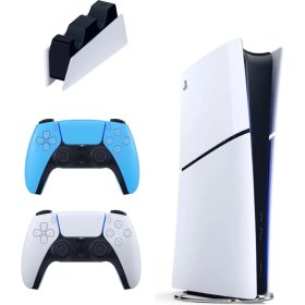 Resim Sony Playstation 5 Slim Digital 825 GB + Şarj Istasyonu + 2. Mavi Dualsense Ithalatçı Garantili 