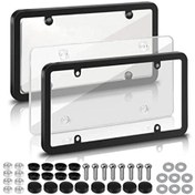 Resim Maiyame 2 Adet Siyah Plaka Çerçevesi - Uv Dayanıklı, Kolay Montaj, Standart 6x12" Plakalar İçin Uyumlu 
