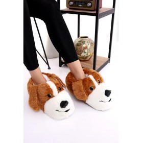 Resim Okanmed Hayvanlı H10 Köpekli Kışlık Kadın Erkek Çocuk Panduf Ev Içi Sessiz Taban Panduf 