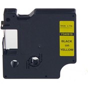 Resim Genel Markalar DYMO D1 40918 Uyumlu SARI ETIKETE SIYAH (9mm x 7m) Etiket 