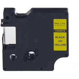 Resim Genel Markalar DYMO D1 40918 Uyumlu SARI ETIKETE SIYAH (9mm x 7m) Etiket 