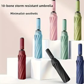 Resim 1 adet Xiaomi Otomatik Katlanır Şemsiye, Rüzgar Geçirmez, UV Koruma, Taşınabilir Seyahat Şemsiyesi, Plastik Sap Büyük Otomatik Katlanır Şemsiye, Çift Kaburga Kalın Çerçeve UV Koruma Güneşlik Şemsiye, Büyük Çift Katman Siyah UPF50+ Güneş Koruması Taşınabilir Rüzgar Geçirmez İş Yağmurluğu Şemsiye Tek Tıklama Açma/Kapama Erkek ve Kadın Rüzgar Geçirmez Yağmurluk Şemsiyesi, Anneler Günü Hediyesi Taşınabilir Seyahat Şemsiyesi 