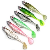 Resim 1 adet Gerçekçi Yumuşak Balık Yemi Kürek Kuyruğu ile - 26g/15.5g, Deniz Levreği, Turna, Alabalık & Levrek için Kurşun Ağırlıklı - Dayanıklı Silikon Yem Gerçekçi Yüzme Hareketi ile 