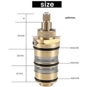 Resim Duş Bataryası Barı Değişimi İçin Pirinç Termostatik Vana Pirinç Rengi. 