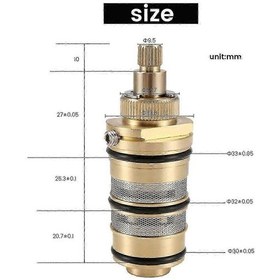 Resim Duş Bataryası Barı Değişimi İçin Pirinç Termostatik Vana Pirinç Rengi. 