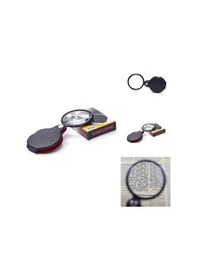 Resim 5x 60mm Cam Optik Lens,katlabilir,deri Kaplamalı Cep Büyüteçxx1051 