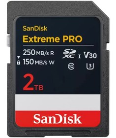 Resim Sandisk Extreme Pro 2TB 250/150MB/s SDXC V30 UHS-I U3 Hafıza Kartı SDSDXXD-2T00-GN4IN 